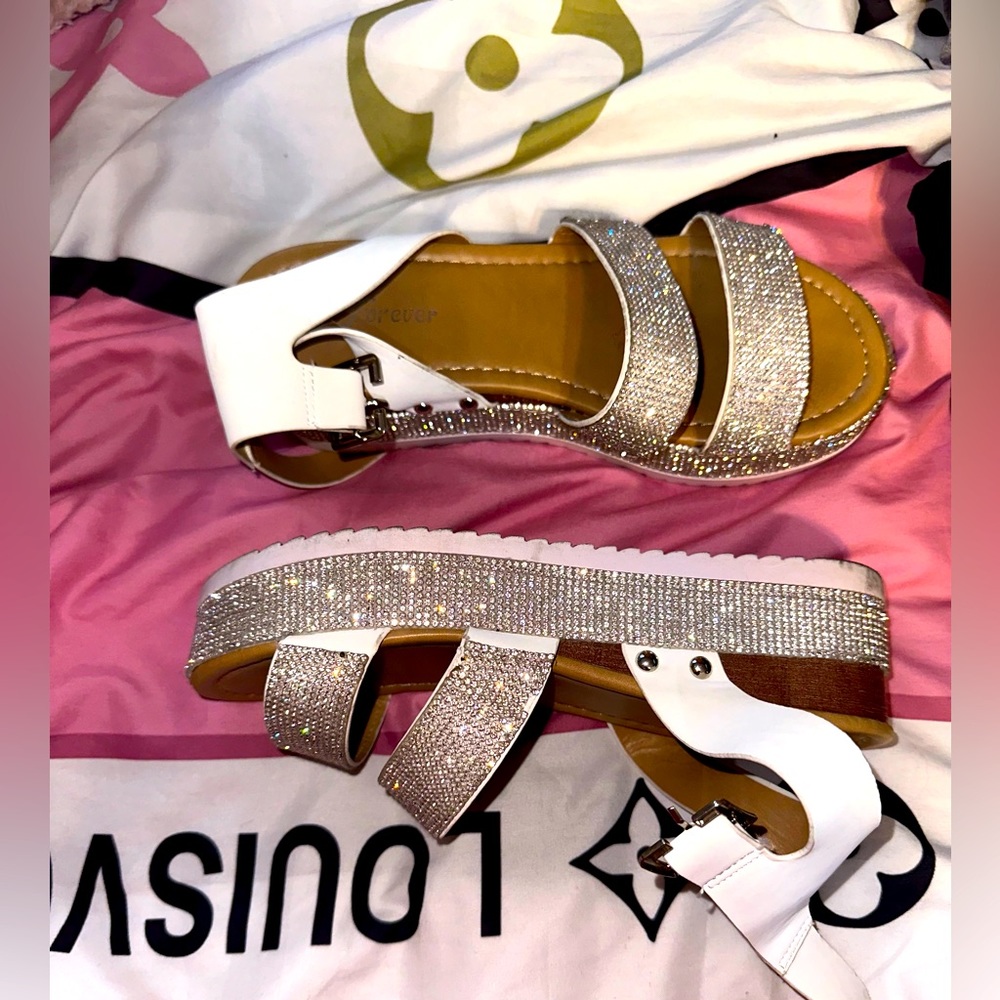 Sliver platform sandals